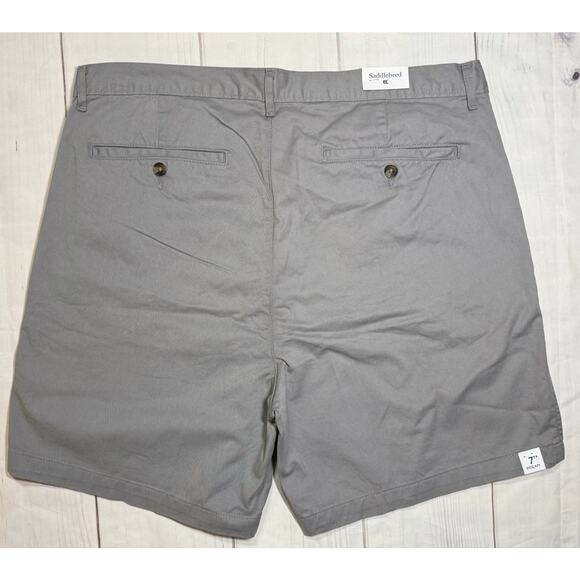 Saddlebred Shorts Mens Size 38 Chino Comfort Flex Flat Front Grey 7" Inseam NWT - Picture 2 of 6